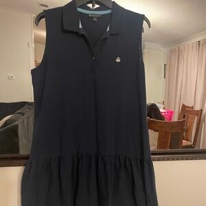 Brooks Brothers Size XLNavy Blue Stretch Knit Cotton Span Lamb Logo Womens Dress